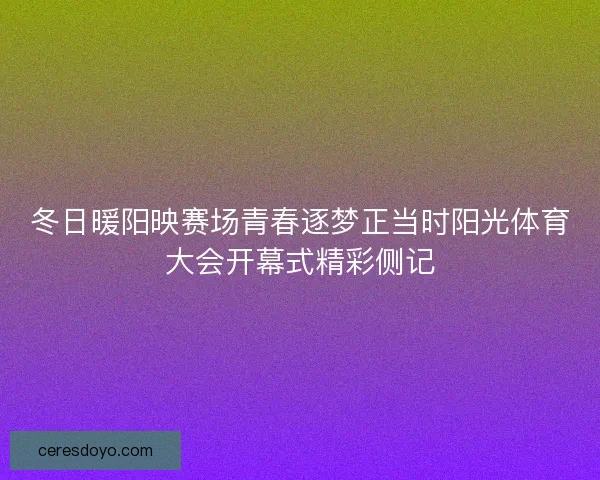 冬日暖阳映赛场青春逐梦正当时阳光体育大会开幕式精彩侧记
